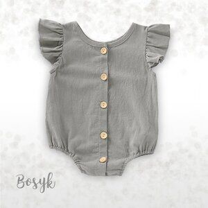 NEW -Short Sleeve Ruffle Romper Bodysuit Baby Girl -Outfit Romper Bodysuit Girls